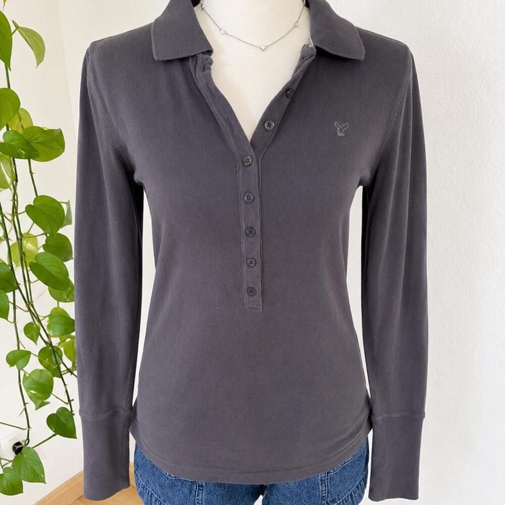 American-eagle Women's Grey Polo-shirts